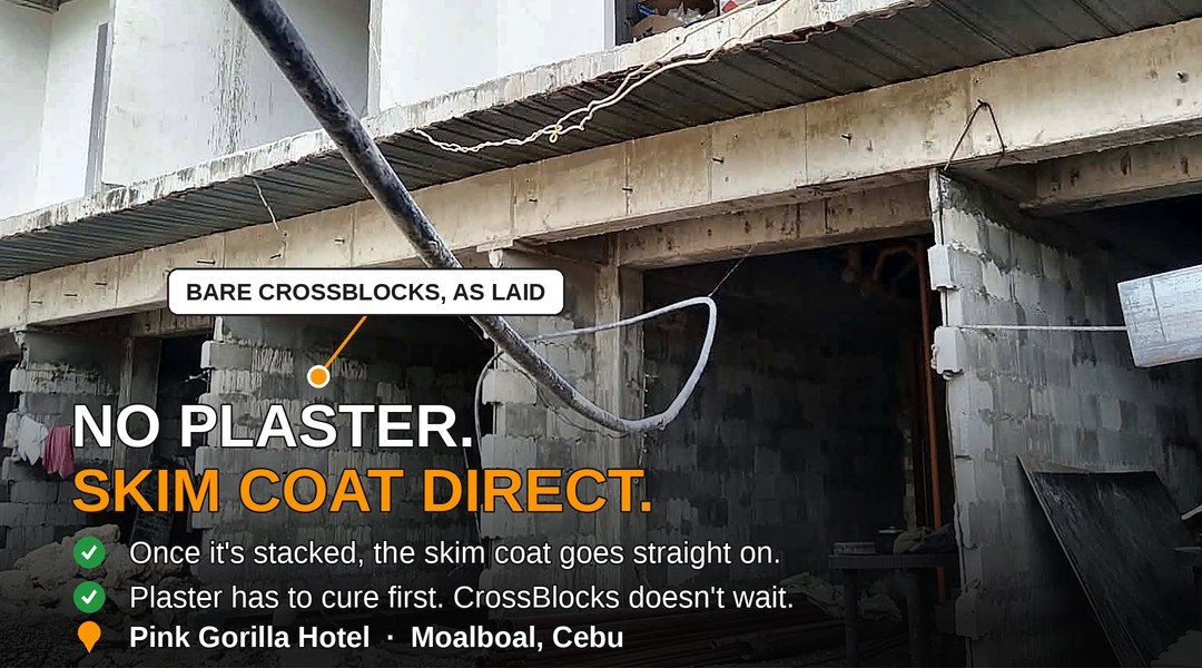 Skim Coat Direct on CROSSBLOCKS